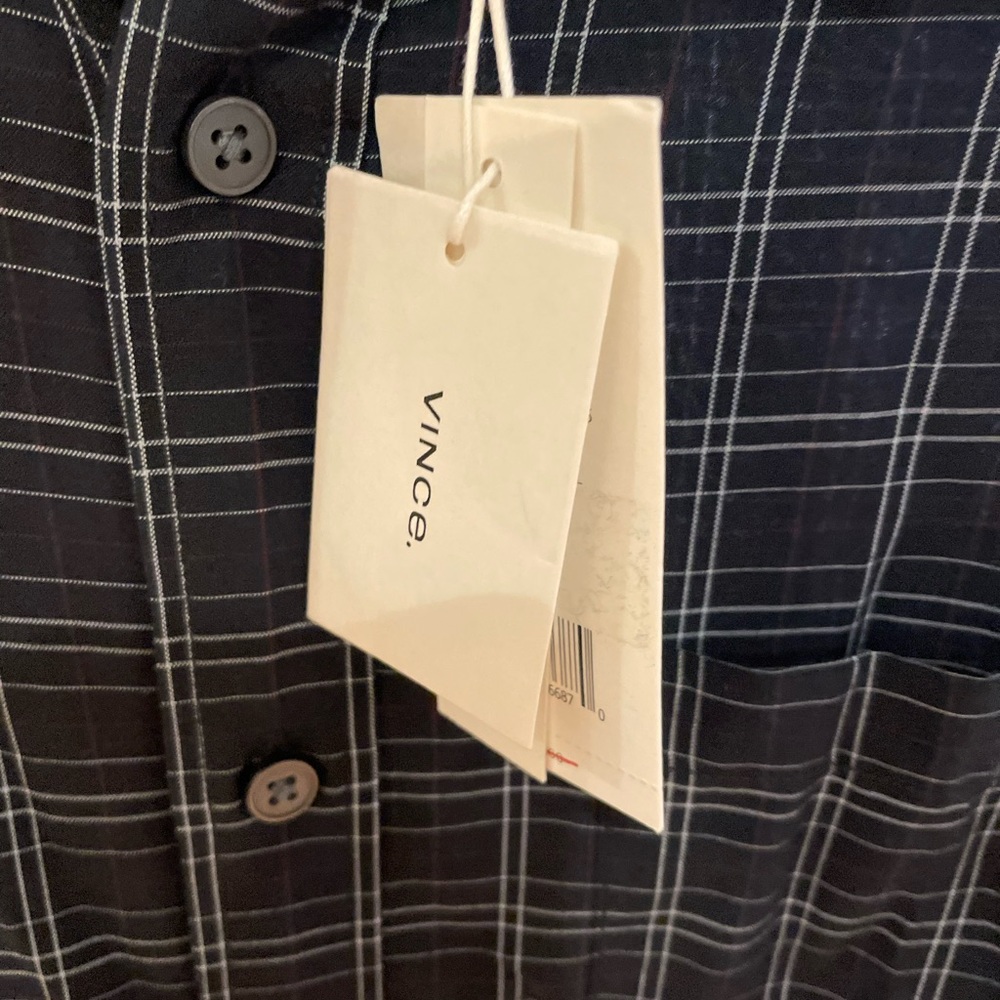 NWT Vince Men's Plaid Button-Up Shirt sz Medium - Picture 9 of 13